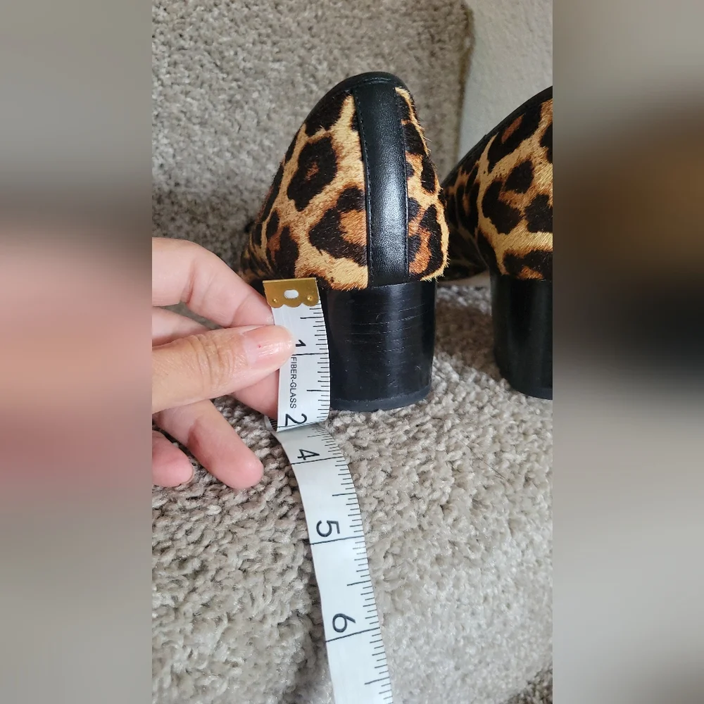 Michael Kors Brown and Black Heels with Leopard Print in Calf Hair.size 7.5